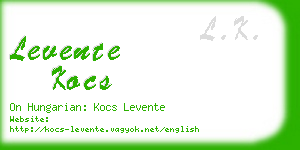 levente kocs business card